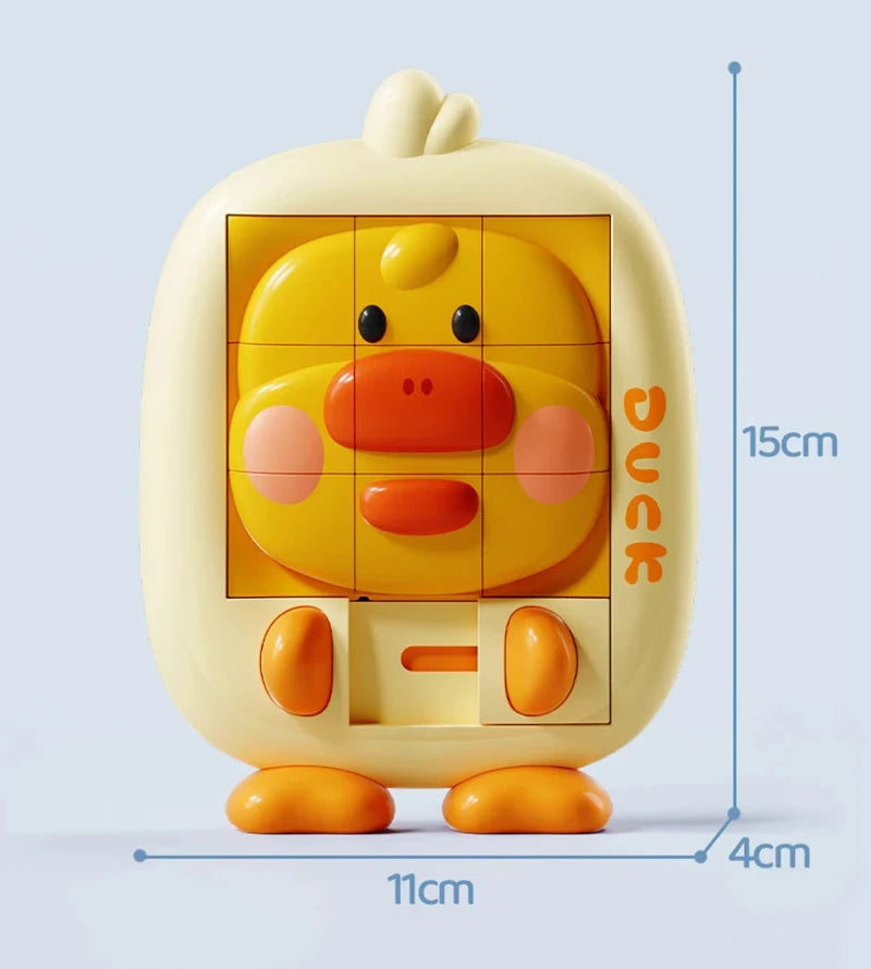 3D Cartoon Animal Huarong Road Slide Puzzle Games  Board Game Thinking Training Nine Grids Educational Puzzles Toys
