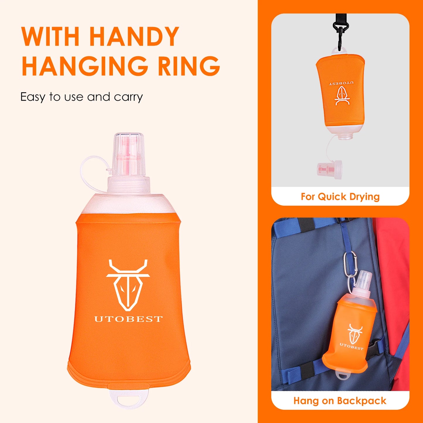 150ml 200ml 250ml Soft Flask Foldable Silicone Water Bottle TPU Running Kettle for Hydration Pack Bag Vest