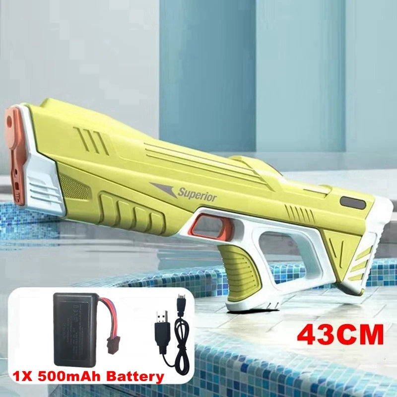 Full Automatic Electric Water Gun 43cm Portable Rechargeable Water Blaster for Outdoor Activities