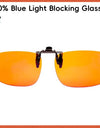 Clip 100% Blue Light Blocking glasses Red Lens ,Orange Lens Anti fatigue Detachable Lens Gaming Glasses Computer Eyeglasses