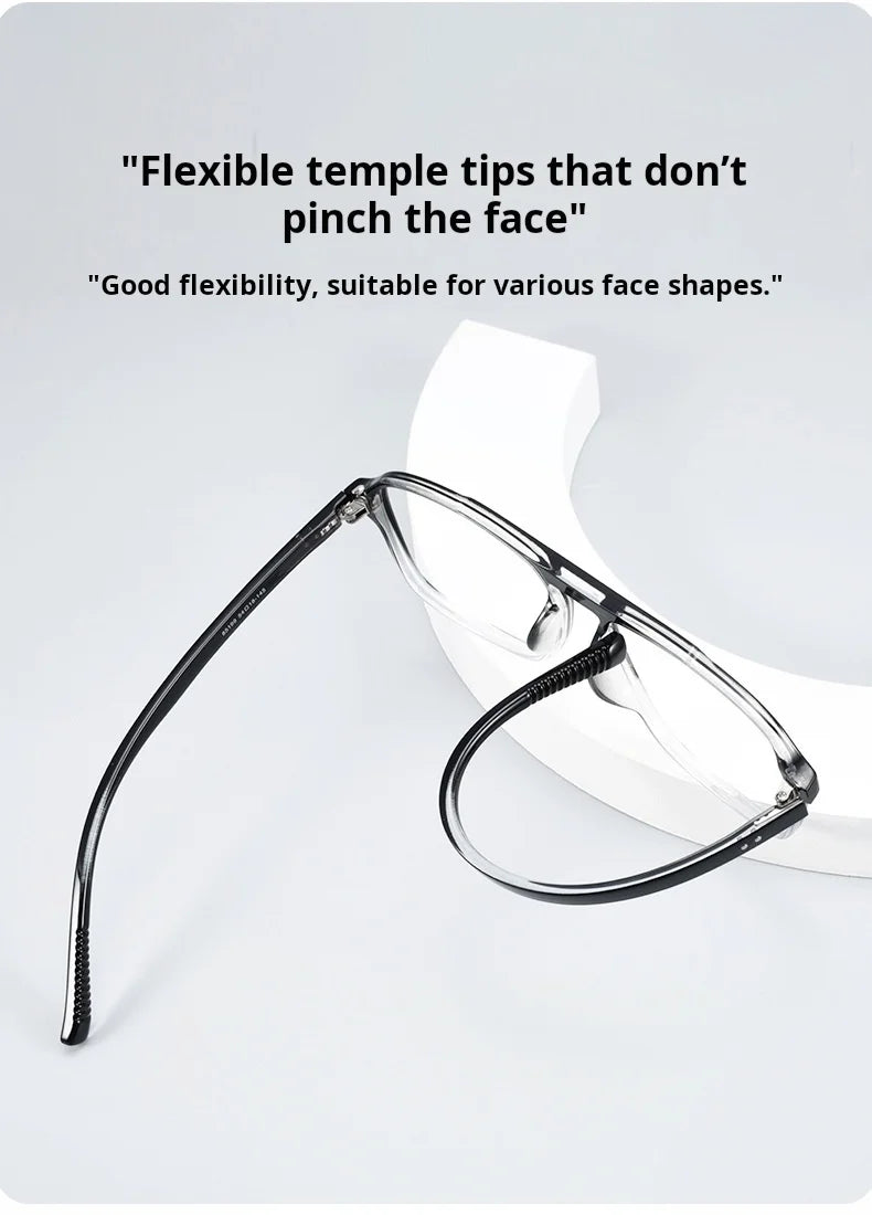 Mens Retro Pilot Double Bridge Progressive Multifocal Prescription Glasses