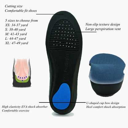 Orthopedic Insoles for Shoes Men Women Arch Support Insole for Feet Comfortable Shock-absorbing Inserts Sport Running Shoe Sole