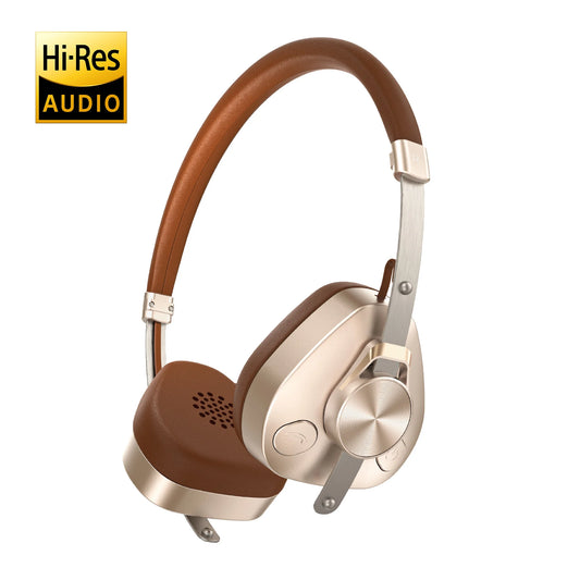 F4 Retro Wireless Bluetooth Headphones Hi-Res Audio On Ear Bluetooth 5.4 Headset With Microphone Metal HiFi Headphones