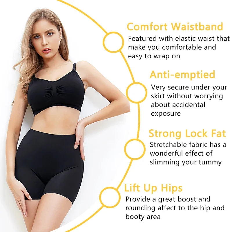 Women Slip Shorts Under Skirt Anti Chafing Boxer High Waist Boy shorts Anti-emptied Panties