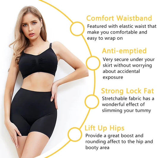 Women Slip Shorts Under Skirt Anti Chafing Boxer High Waist Boy shorts Anti-emptied Panties