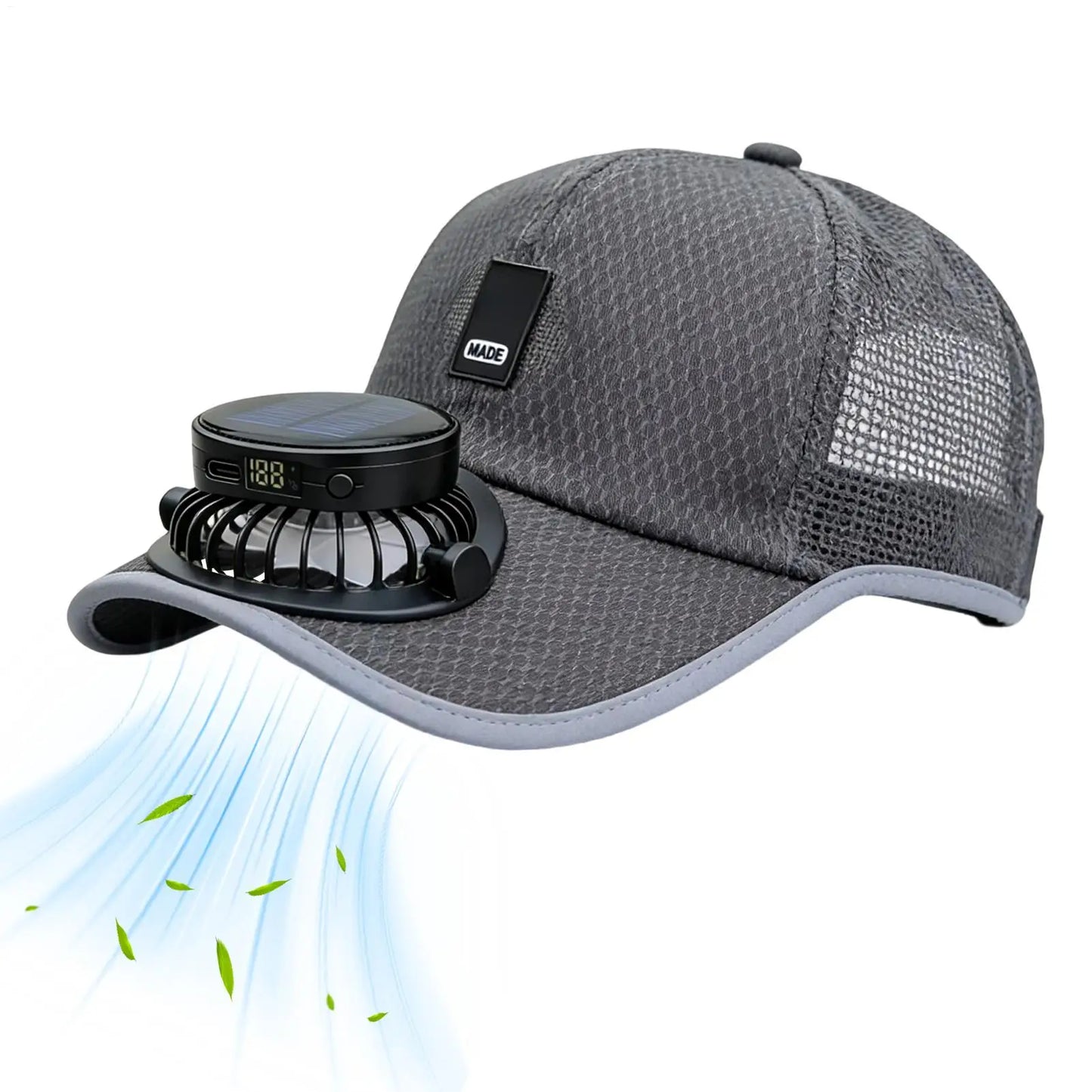 Wide Brim Solar Fan Hat With USB Charging