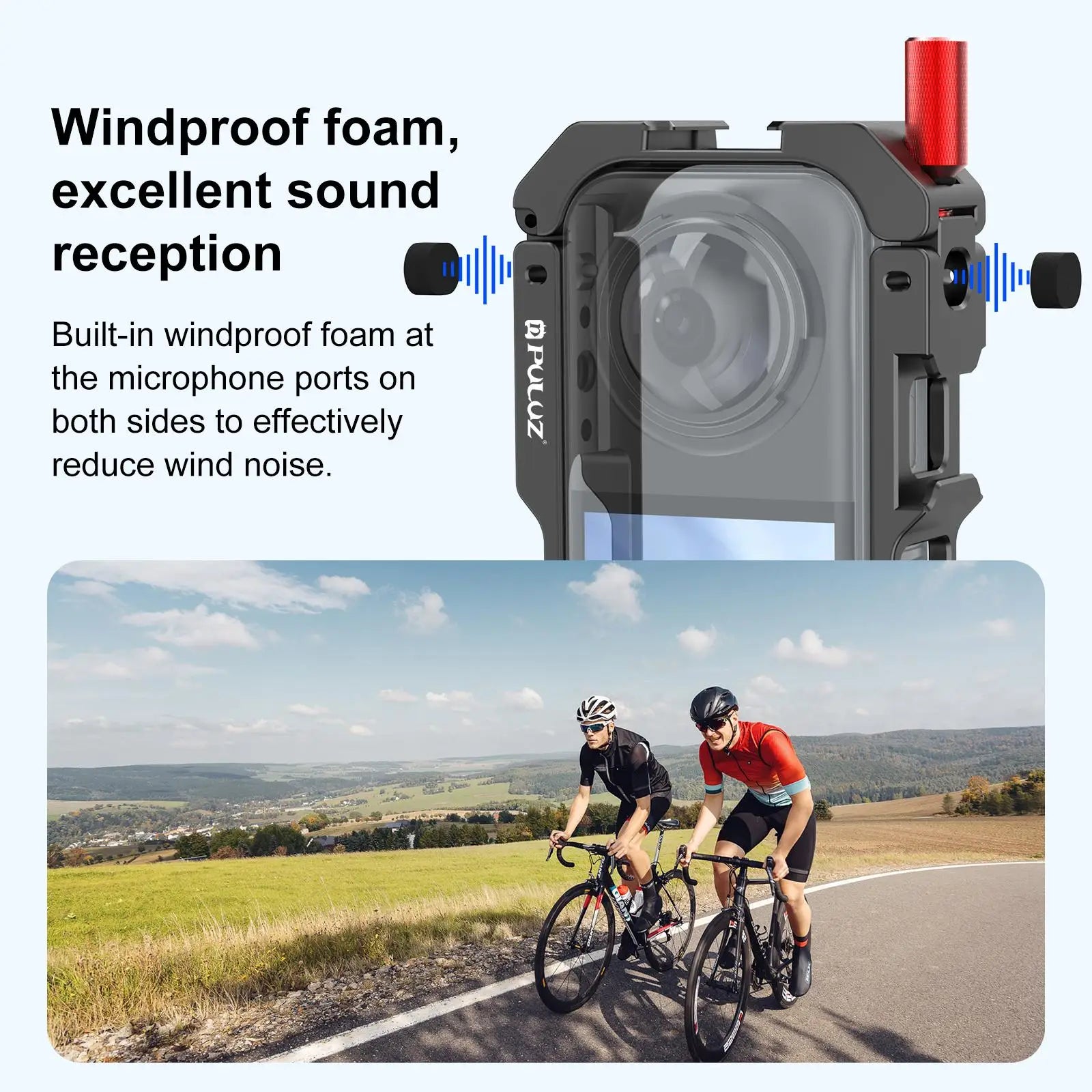 X5 Metal Camera Vertical Cage For Insta360 X5 Sports Camera Housing Frame Protective Shell with Lens Cover +Windproof Foam