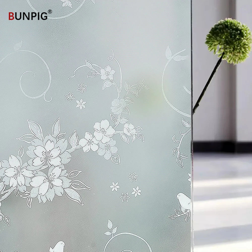 Window Film Privacy, Stained Glass Film, Frosted Opaque Glass Clings, Sun Blocking Vinyl Window Stickers for Door Home Office