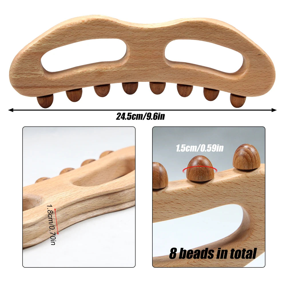 1Pcs Guasha Wood Stick Massage Tool for Body Lymphatic Drainage Massager Sculpting Tools,Anti Cellulite,Trigger Point Treatment