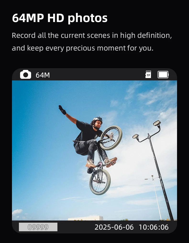 4K Wifi Action Camera Mini Sports Camera Waterproof Touch Screen HD Sport Cam for Travel Motorcycle Driving Recorder Bodycam