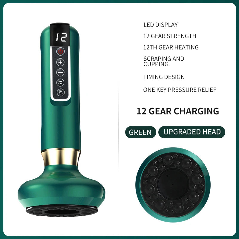 Electric Cupping Massager Vacuum Suction Cup GuaSha Anti Cellulite Beauty Health Scraping Infrared Heat Slimming Massage