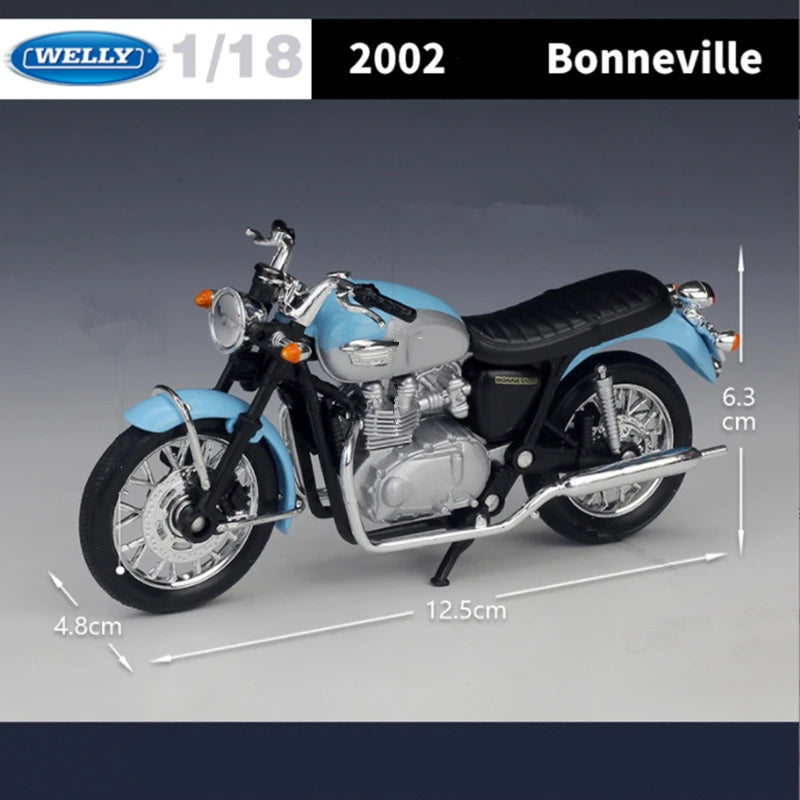 Diecast Triumph Bonneville 2002 Motorcycle Model 1 to 18 Scale
