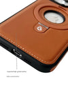 Leather for Magsafe Case For iPhone 16 15 Pro Max 14 Plus 16Pro Luxury Protection Magnetic Ring Holder Back Cover