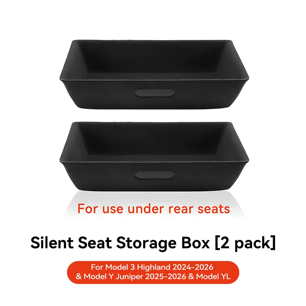 Under Seat Storage Drawer Organizer for Tesla Model Y 2021 2024 Felt ABS Hidden Storage Box