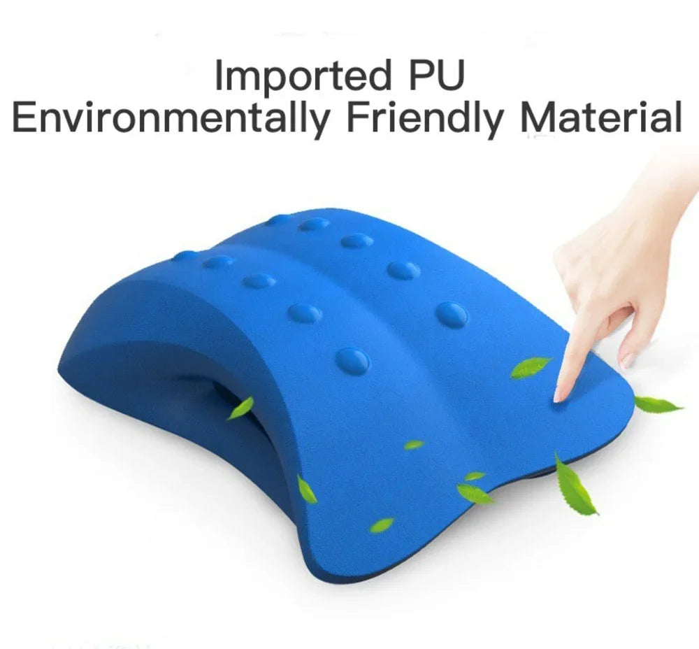 PurenLatex Lumbar Retractor Pillow PU Neck Tration Pillow Gravity Stretch Cervical Vertebra Massage Spots Orthopedic Pillow