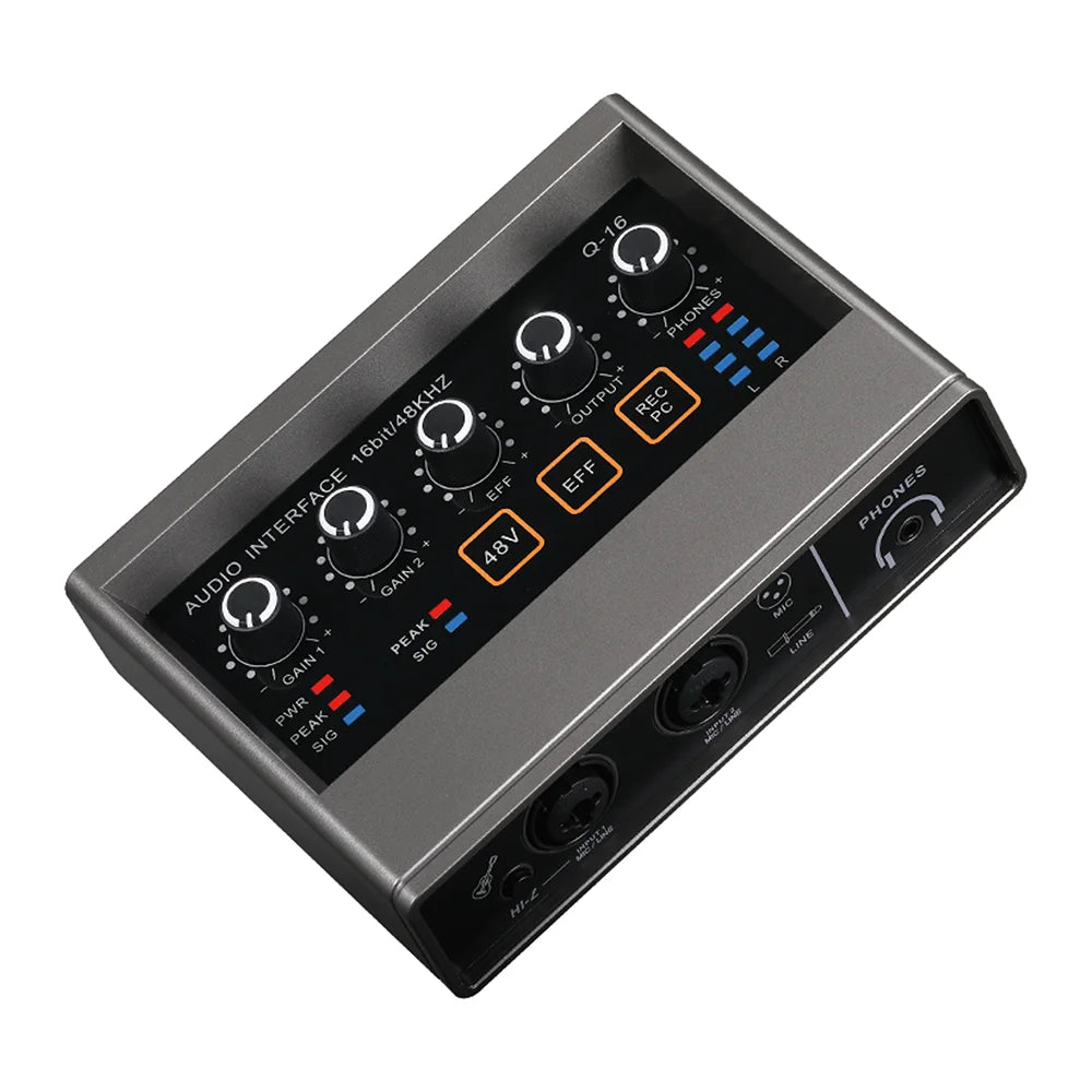Q16 USB Audio Interface with 48V Phantom Power for Recording and Streaming