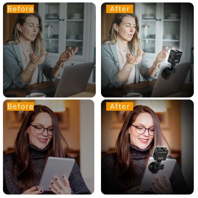 Mini Vlog LED Fill Light 6W 5500K Rechargeable 2000mAh Dimmable Phone Video Lighting