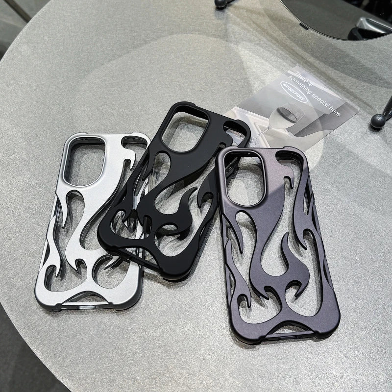 Plating Solid Color Matte Hollow Out Heat Dissipation Phone Case For Samsung S24 Ultra S23 Ultra Cover