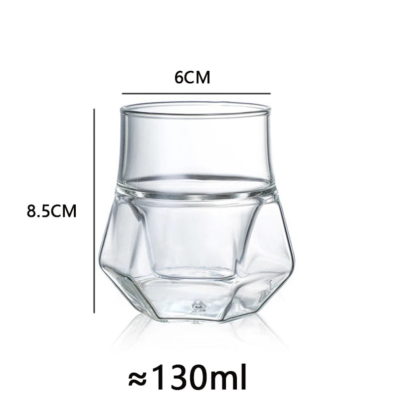 130ml Double Walled Glass Cup Hanging Ear Espresso Coffee Cup Clear Anti-scalding Teacup Party Brandy Wine Mug