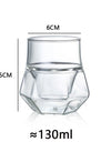 130ml Double Walled Glass Cup Hanging Ear Espresso Coffee Cup Clear Anti-scalding Teacup Party Brandy Wine Mug