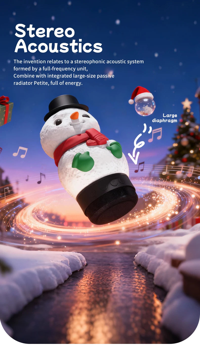 Outdoor Home Restaurant Snowman Atmosphere Night Light Christmas Decoration with Bluetooth V5.3 Speaker