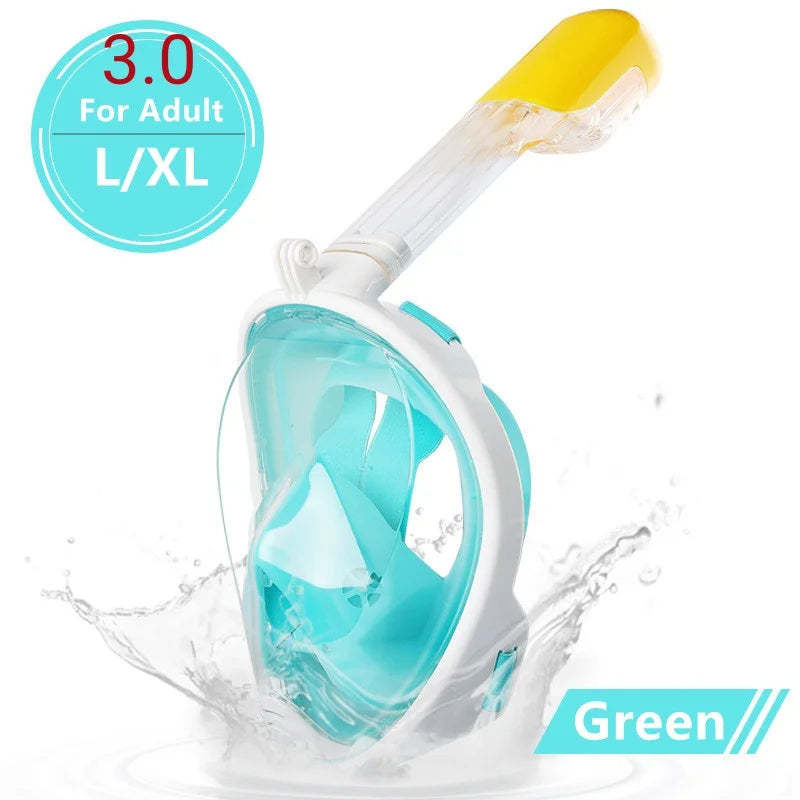 Underwater Scuba Anti Fog Full Face Diving Mask Snorkeling Respiratory Masks Safe Waterproof Swimming Equipment for Adult