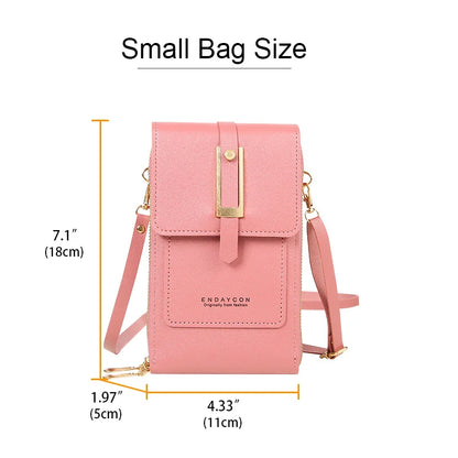 Soft Leather Shoulder Bag Touch Screen Mobile Bags Small Wallets Fashion Handbags Women Crossbody Bag Coin Purse