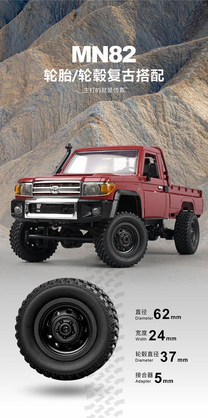 1:12 Rc Auto Mn Model Mn82 Retro Full-Scale Simulatie Lc79 Rtr 2.4G 4wd 280 Motor Afstandsbediening Pick-Up Rc Truck Model Auto