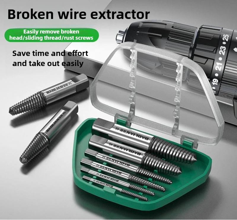 5PCS/6PCS Broken Damaged Screwdriver Extractor Drill Bit Set Carbon Steel Double Side Screw Pull Center Drill Bits