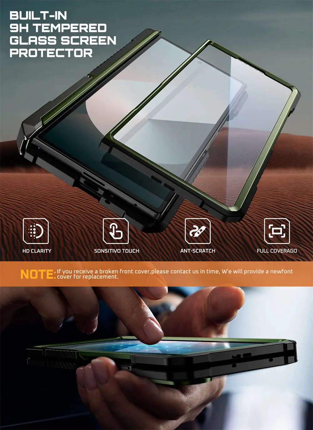 For Samsung Galaxy Z Fold 7 Case UB Grip Anti-Scratch Heavy Duty Rugged  Phone Case with Screen Protector