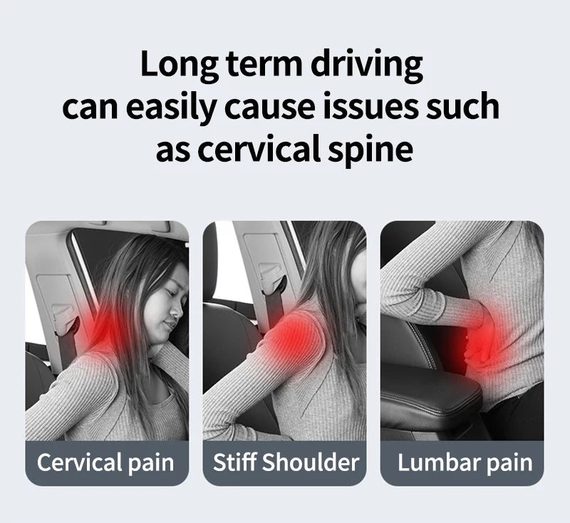 Car Lumbar Support Electric Massage Headrest Neck Pillow Car Massage Pillows Comfortable Waist Cushion Relieve Driver Fatigue