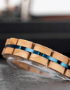 Bracelet Metal Stainless Steel Wood Strap Jewelry