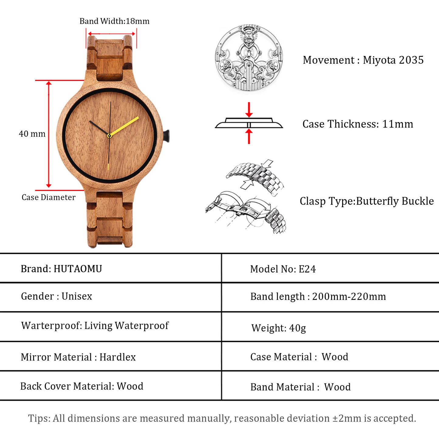 Wood Watch for Men and Women custom