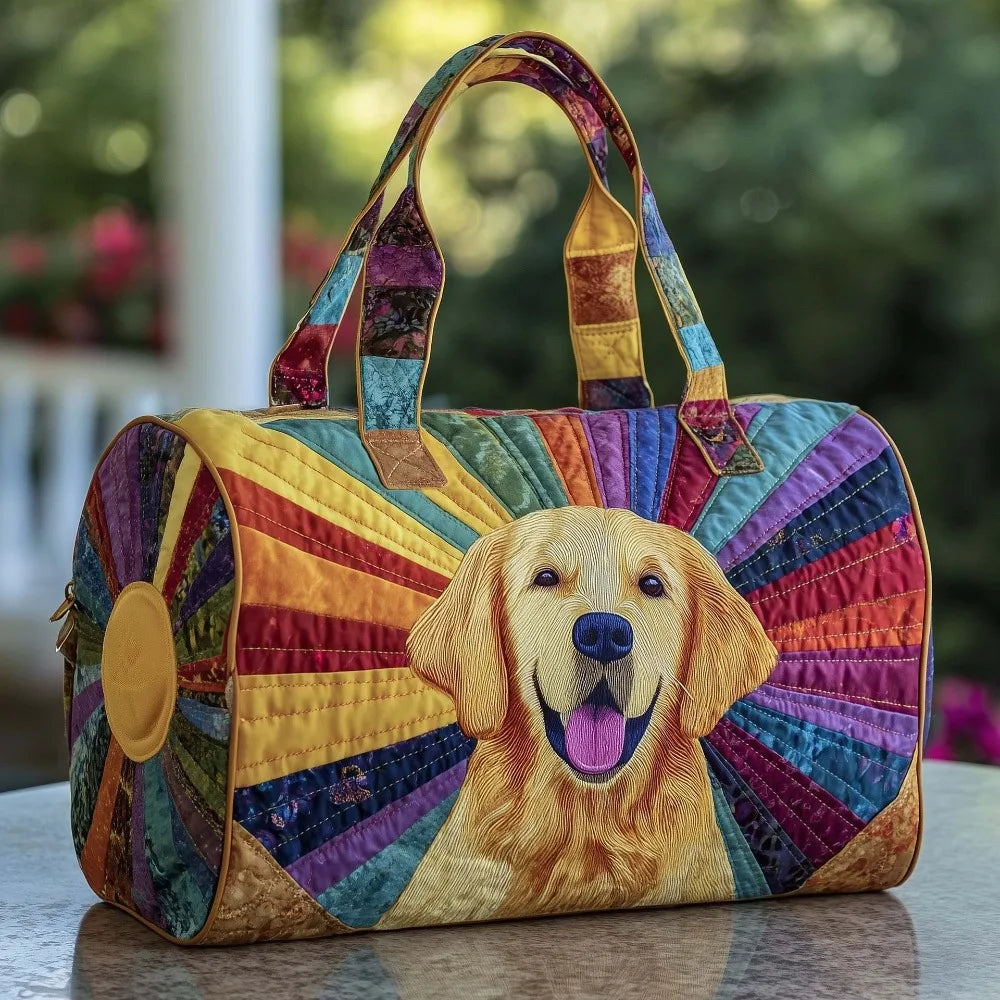 3D Quilted Travel Duffle Bag Large Capacity Shoulder Tote