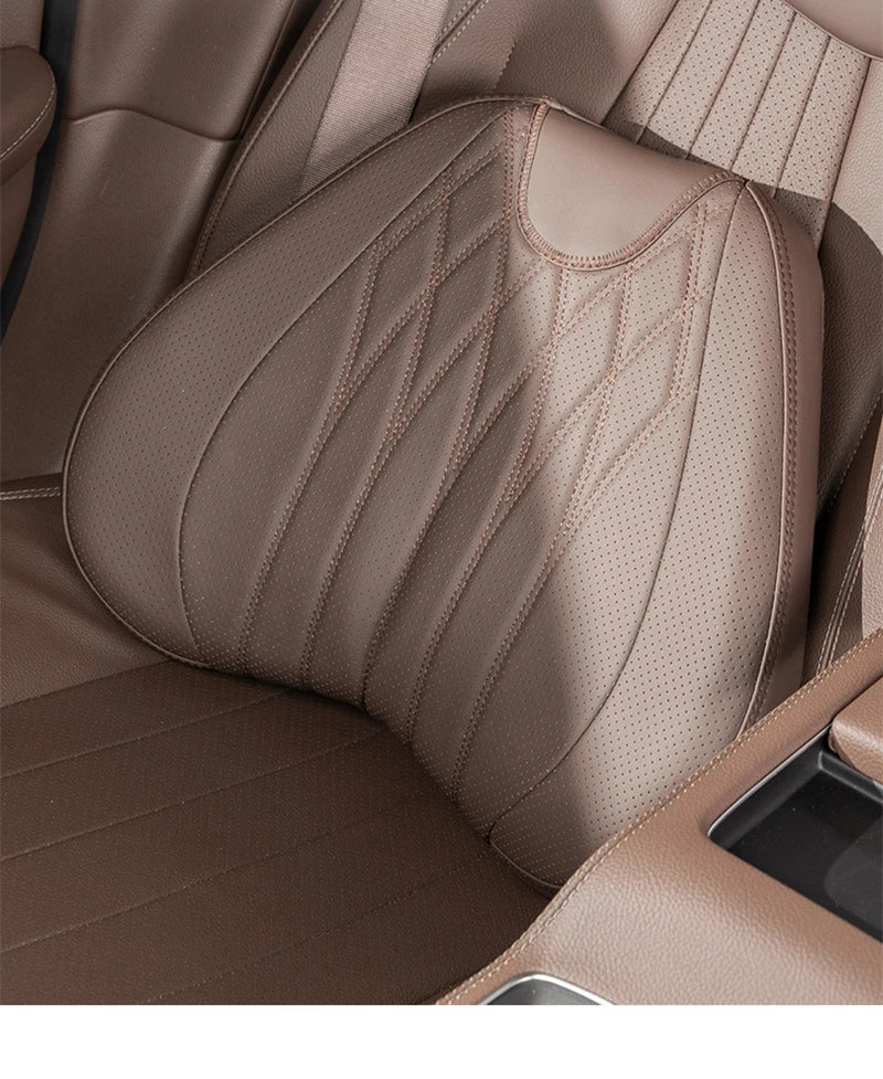 PU Car Lumbar Back Support Headrest Neck Pillow Memory Foam Lumbar Pillow Universal Soft Neck Pillows Cushion Car Supplies