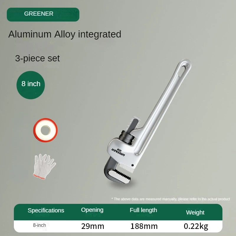 8/12/14/18 inch Pipe Wrench 40% Lighter Adjustable Aluminum Plumbing Wrench Heavy Duty Straight Pipe Wrenches Jaw Max Capacity