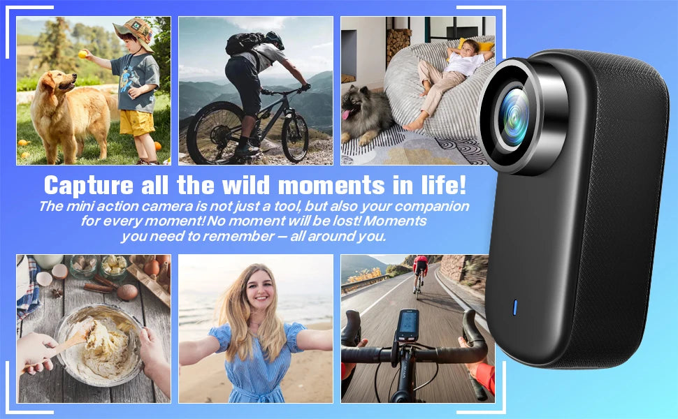4K Mini Thumb Sports Camera Waterproof Magnetic Pocket Action Camera Wearable Body Cam for Motorcycle Helmet Cycling