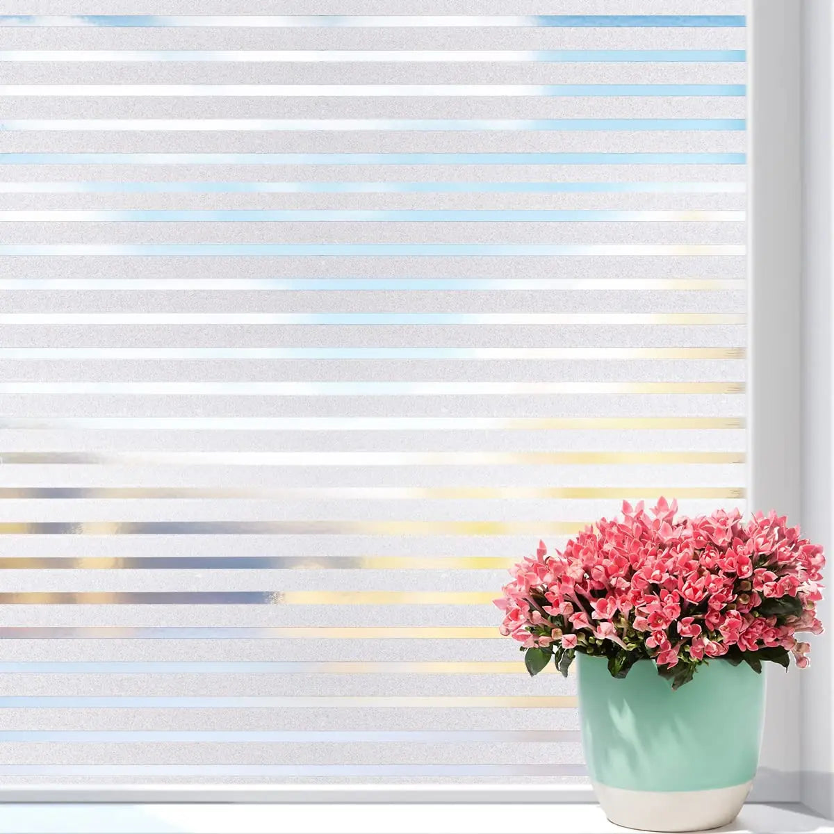 Frosted Privacy Striped Window Film Office Decorative Self Adhesive Glass Window Decals Width 65/75/85/90 by 200 cm