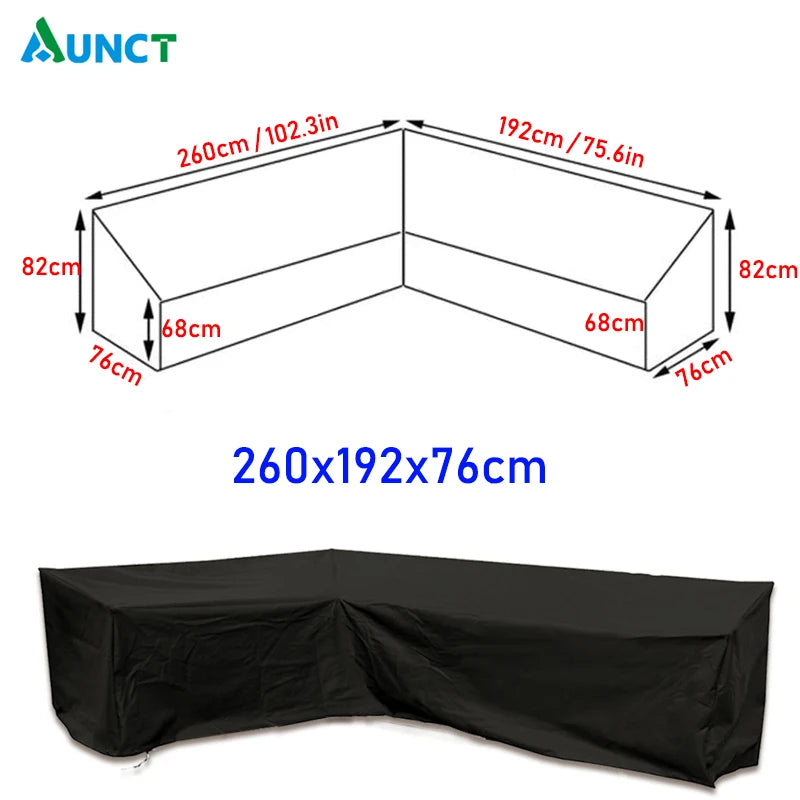 Waterproof V Shape Outdoor Sofa Cover Garden Rattan Corner Furniture Dustproof Rain Snow Protector