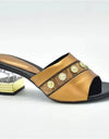 African Shoe Decorated with Rhinestone Luxury 2025 Rhinestone Wedding Party Shoes Nigerian Women Sandals High Quality
