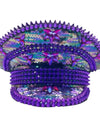Violet Pool & Beach Steampunk Top Hat, Elegant Captain Hat Rhinestone Burning Man Woman, Party Caps for Man Original