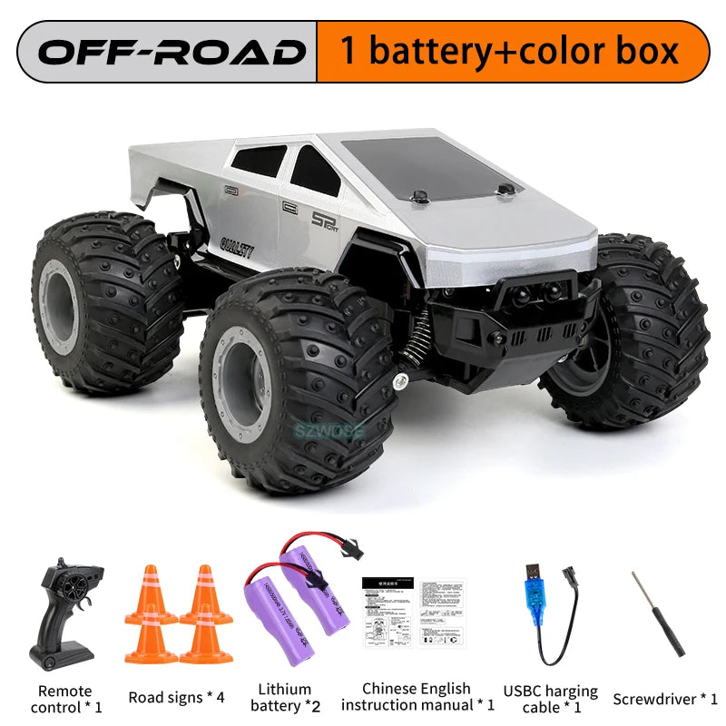 Rc Car Cybertruck Pickup Off-Road RC Vehicle Model With Colorful lamp Remote Control Car Truck Car Toy Gift for s