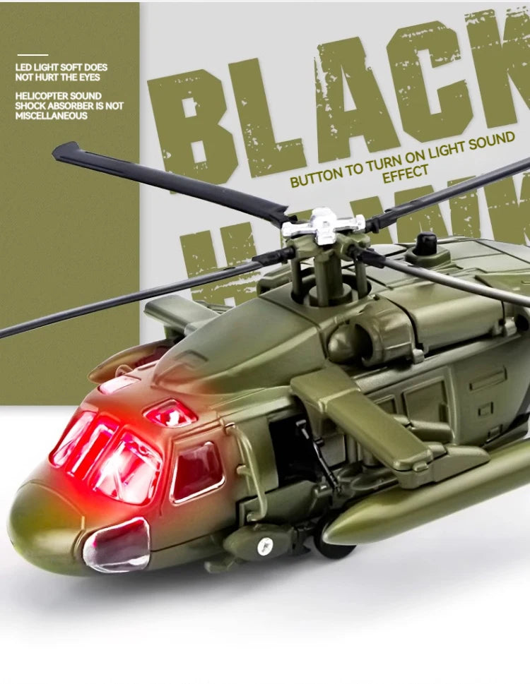 Black Hawk Helicopter Alloy Model with Sound & Light
