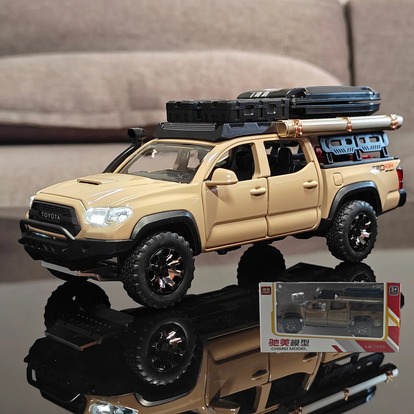 1:32 Toyota Tacoma TRO Off Road Pickup Truck Alloy Diecast Model Outdoor Collection Ornaments High Simulation Collection Present