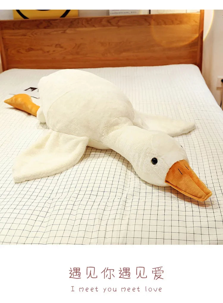 50-160cm Big White Goose Plush Toy Giant Duck Doll Soft Stuffed Animal Goose Sleeping Pillow Sofa Cushion Birthday Gift for Kids