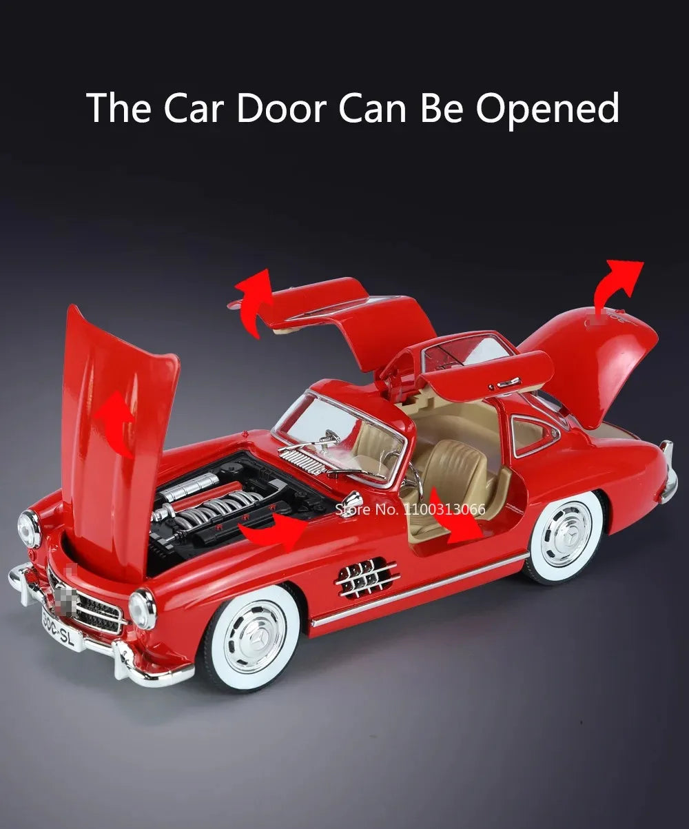 1:24 Scale 300SL GLE350 Toy Sports Car Model Music Light Pull Back Doors Opened Off-road Vehicle Models Ornament Gifts