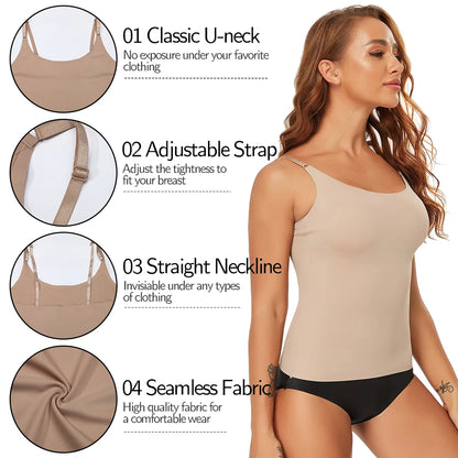 Women Tummy Control Shapewear Smooth Body Shaping Camisole Tank Tops Slimming Underwear Seamless Compression Body Shaper Vest