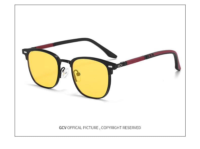 3 in 1 Magnetic Rectangle Polarized UV400 Business Sunglasses for Men Women Optical Eyewear Set
