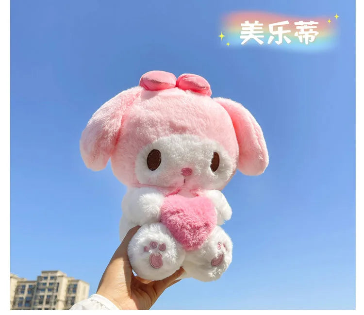 Sanrio Kawaii Kuromi My Melody Cinnamoroll Plush Toy Stuffed Doll for Kids Birthday Xmas Gift Large Cute Pillow for Sleeping