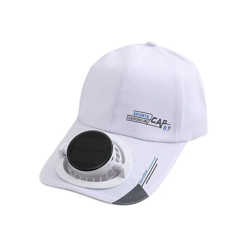 Solar Fan Baseball Cap With Rechargeable Battery